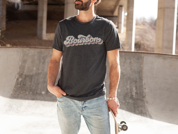 Retro Bourbon Shirt Bourbon Lover Gift Bourbon Whiskey Tshirt Unique Bourbon Gifts Bourbon Drinker Gift Alcohol Tee Dad Shirt Mens Clothing