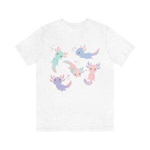 Cute Axolotl Shirt Axolotl Gifts Harajuku Shirt Kawaii Clothing Aesthetic Clothes Salamander Tshirt Amphibian T Shirt Axolotl Lover Gift image 6