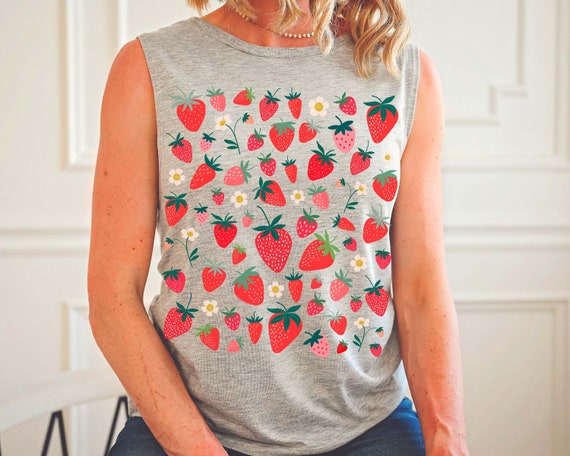strawberry print tank top