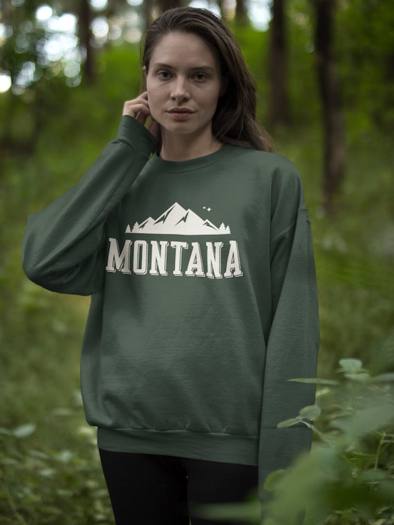 Montana Sweatshirt Mountain Crewneck Montana Gifts Montana Shirts Hiking Sweater Nature Sweatshirt Travel Gift Clothing for Men and Women