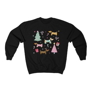 Dachshund Christmas Sweatshirt Holiday Wiener Dog Sweater Weiner Dog Gift Weenie Dog Gifts Sausage Dog Clothes Doxie Crewneck image 8