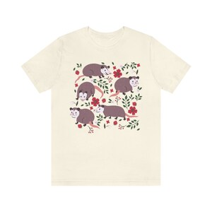 Possum Print Shirt Opossum Shirt Kawaii Possum Gift Possum Gifts Cottagecore Clothing Cottage Core Clothes Strawberry Shirt Wild Animal image 8