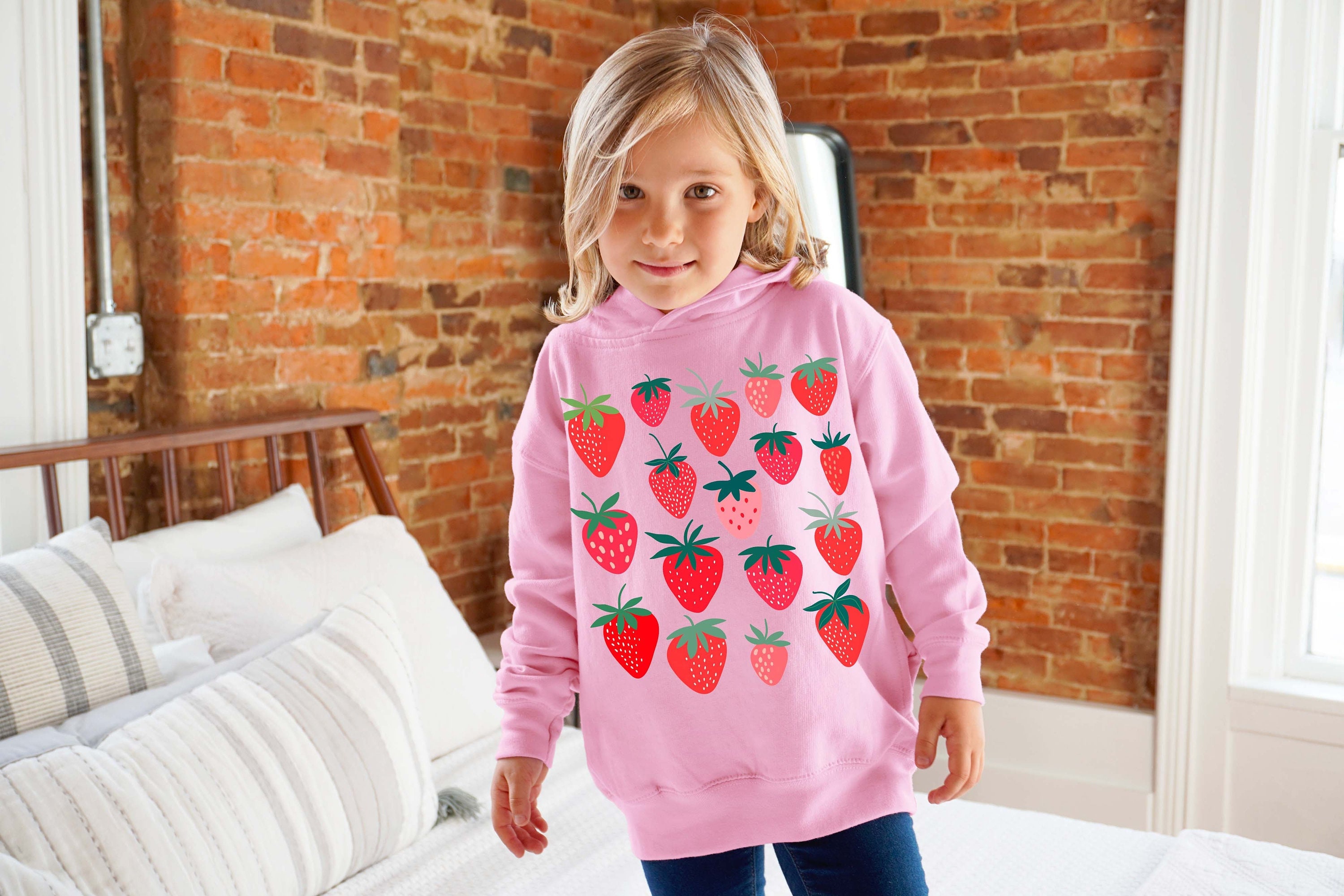 Toddler Strawberry Hoodie Kids Strawberries Sweatshirt