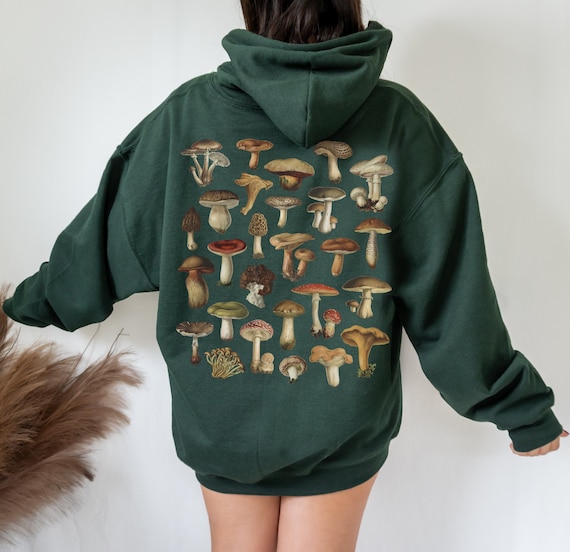 Mushroom Hoodie Cottagecore Hoodie Cottage Core Clothing Aesthetic Clothes Dark Academia Clothes Goblincore Apparel Forest Mushroom Top