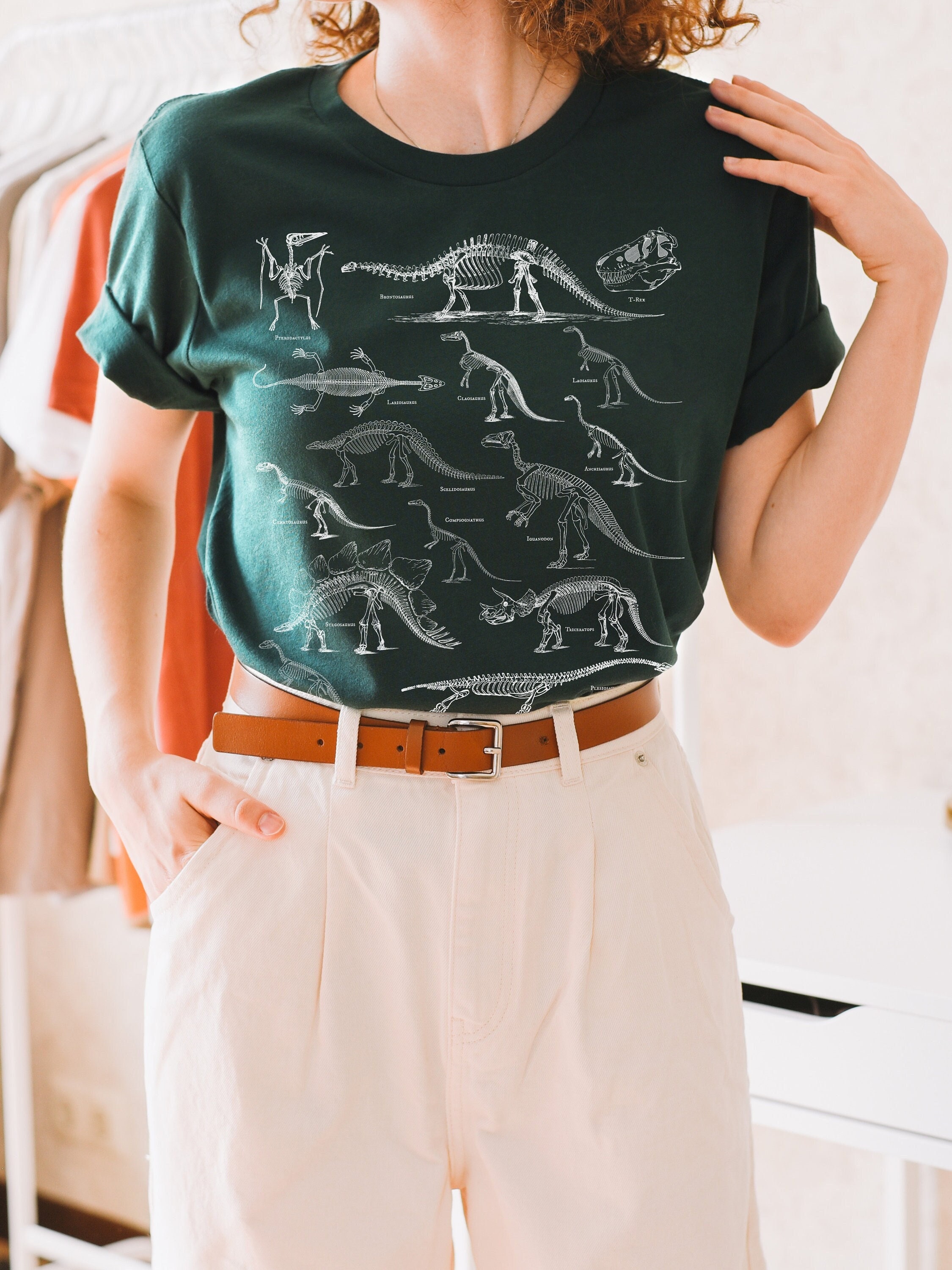 Discover Dinosaur Skeleton Shirt Paleontology Shirt Dark Academia Clothing Goblincore Clothing Aesthetic Clothes Dinosaur Tshirt Trex Dino Shirt