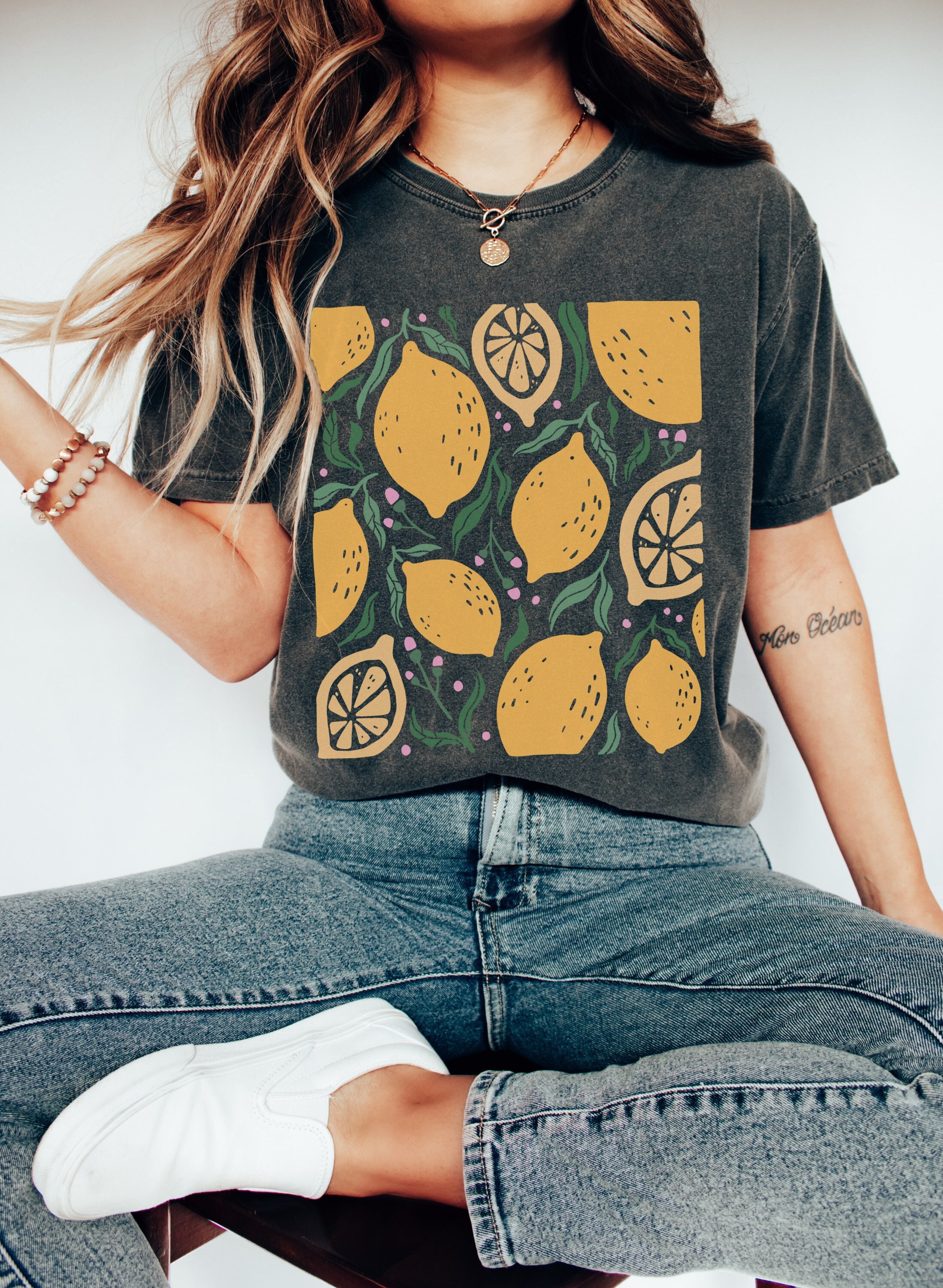 Comfort Colors Lemon Shirt Citrus Shirt Fruit Shirt Cottage Core Shirt ...