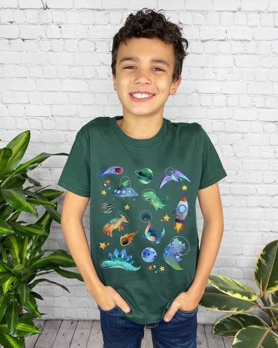 Jeugd Ruimte Dinosaur shirt kinderen Dino Tshirt Esthetische Kleding Paleontologie Tee Trex T Shirt Dinosaur kleding Astronaut Zonnestelsel Planeet Etsy Belgie
