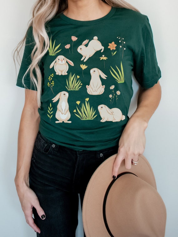 Cute Rabbit Shirt Bunny Shirt Rabbit Mom Gift Cottagecore | Etsy