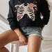 Botanical Skeleton Sweatshirt Skeleton Sweater Witchy Spooky Sweatshirt Aesthetic Crewneck Dark Cottagecore Clothing Cottage Core Clothes