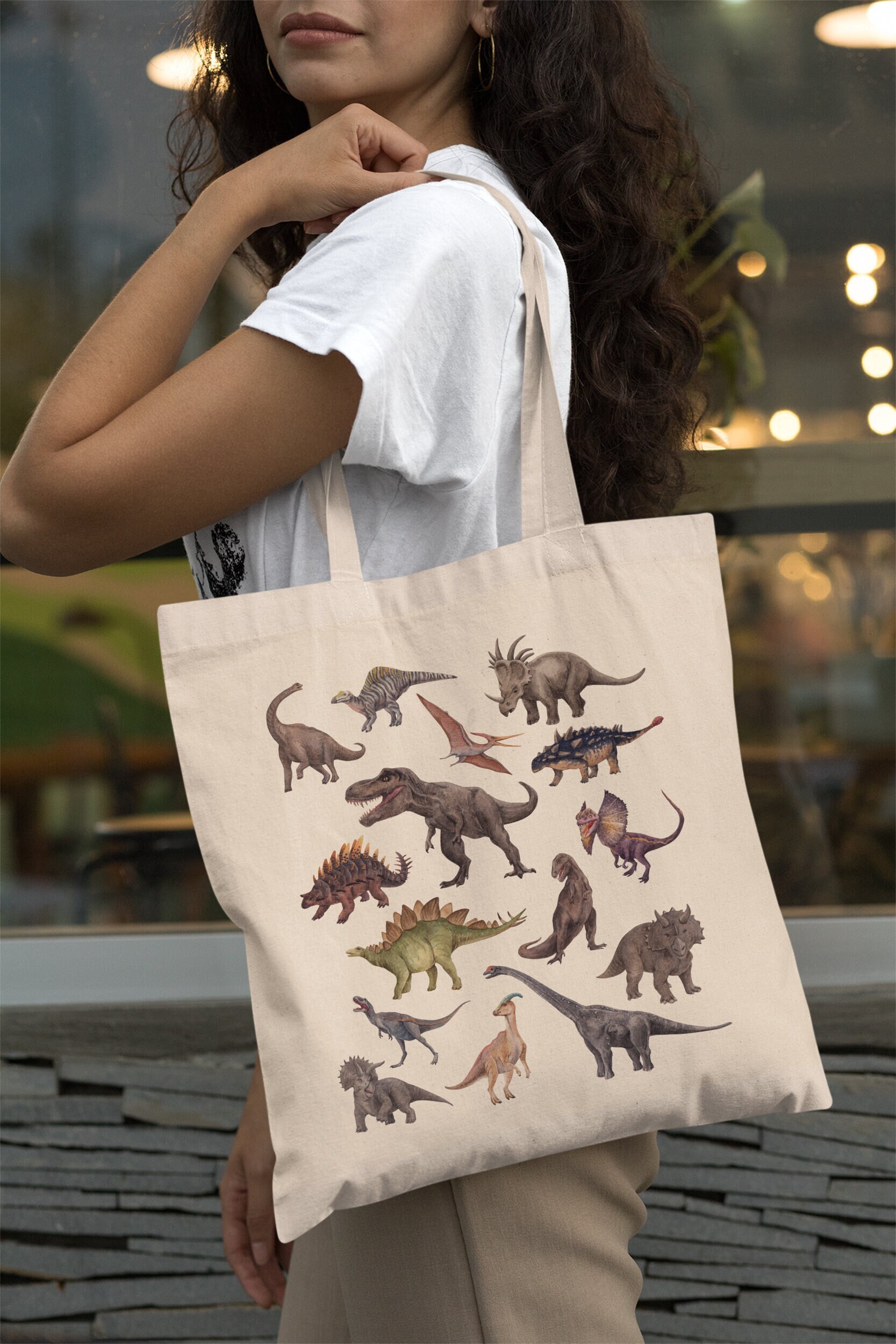 Dinosaur tote bag hotsell