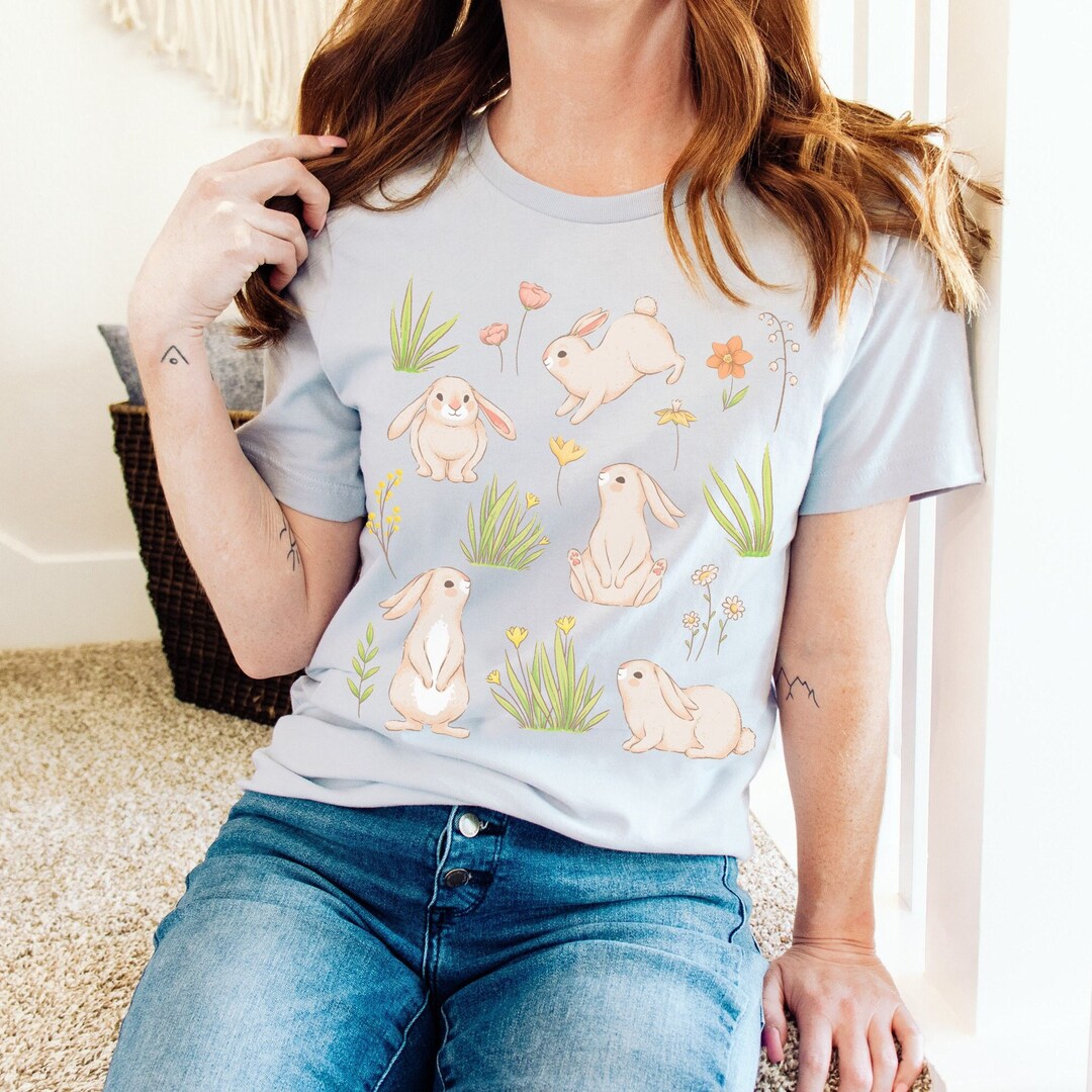 Cute Rabbit Shirt Bunny Shirt Rabbit Mom Gift Cottagecore - Etsy