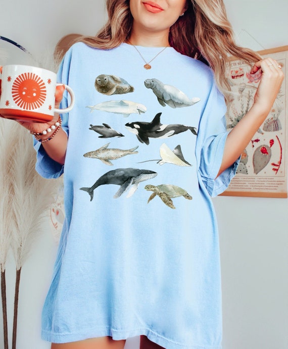 Comfort Colors Marine Life Shirt Marine Biology Tshirt Marine Animal Gift Whale Shirt Ocean Conservation Shirt Manatee T Shirt Sea Turtle