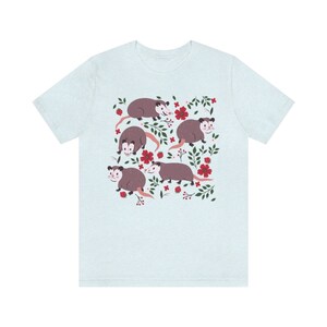 Possum Print Shirt Opossum Shirt Kawaii Possum Gift Possum Gifts Cottagecore Clothing Cottage Core Clothes Strawberry Shirt Wild Animal image 10