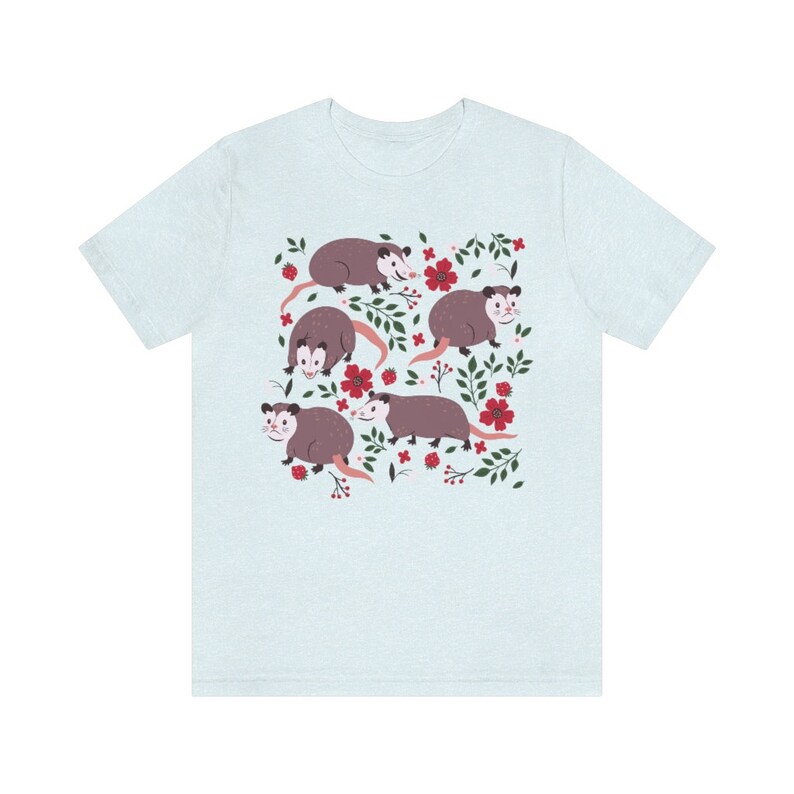 Possum Print Shirt Opossum Shirt Kawaii Possum Gift Possum Gifts Cottagecore Clothing Cottage Core Clothes Strawberry Shirt Wild Animal image 10