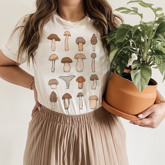 Mushroom Shirt Mushroom Print Apparel Cottagecore Clothes | Etsy
