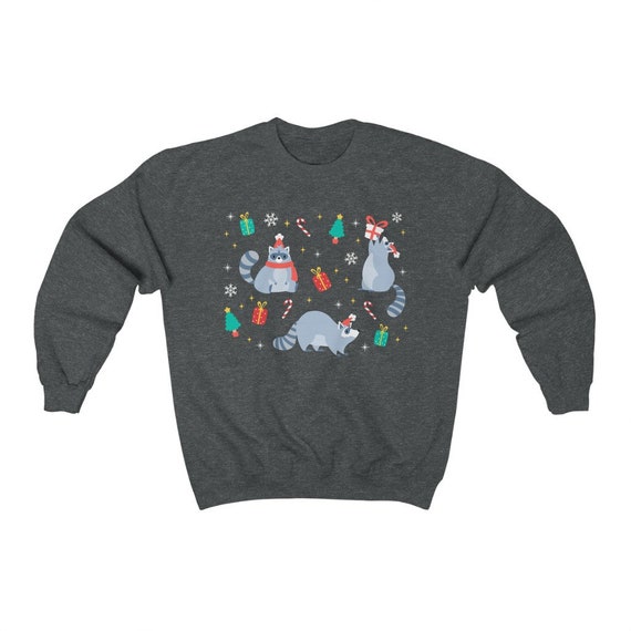 Christmas Raccoon Sweatshirt Holiday Racoon Crewneck Goblincore