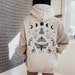 Celestial Moth Hoodie Mushroom Hoodie Cottagecore Hoodie Fairycore Aesthetic Dark Academia Clothes Cottage Core Clothing Moon Phase Hoodie