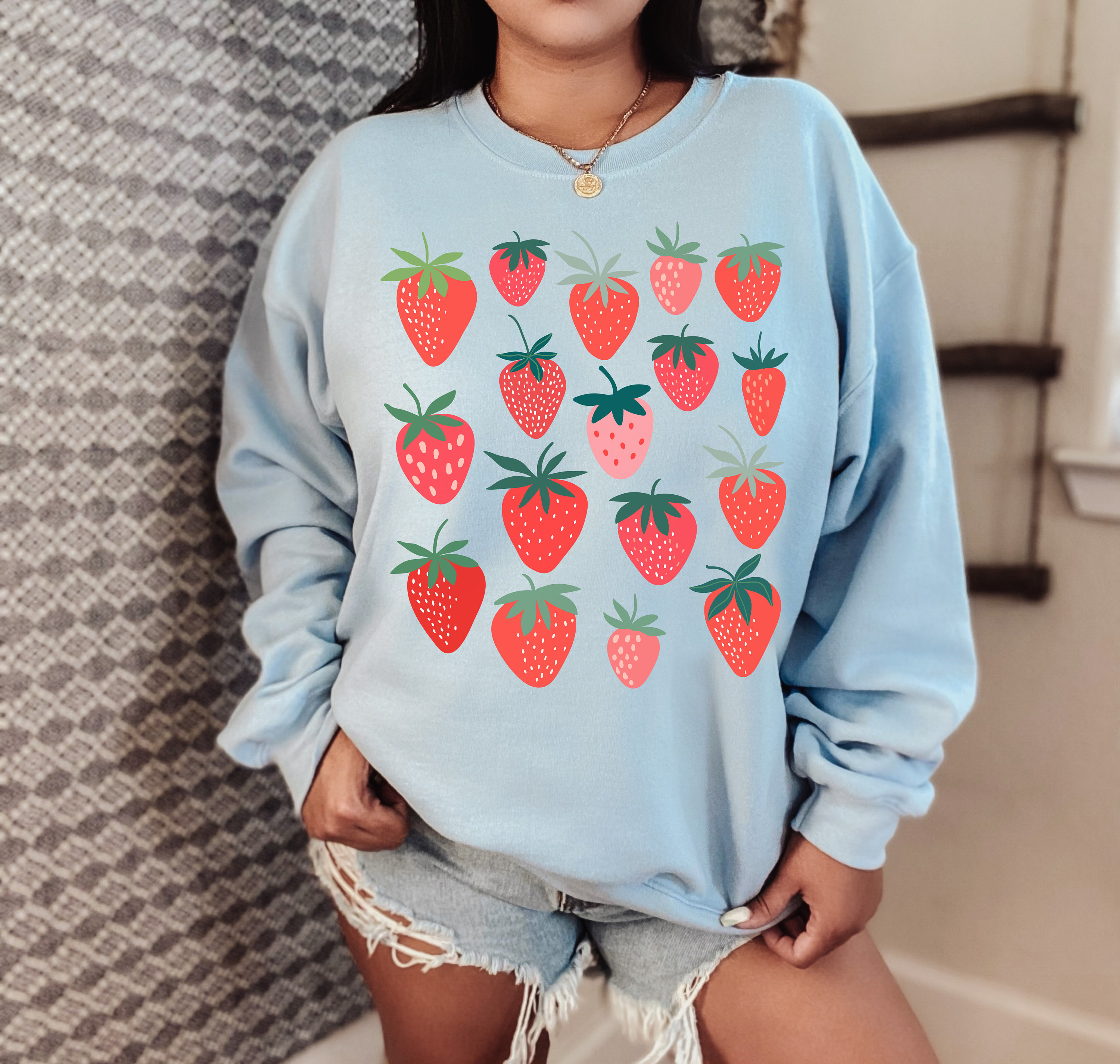 Strawberry Sweatshirt Cottagecore Clothes Botanical Shirt Strawberry ...