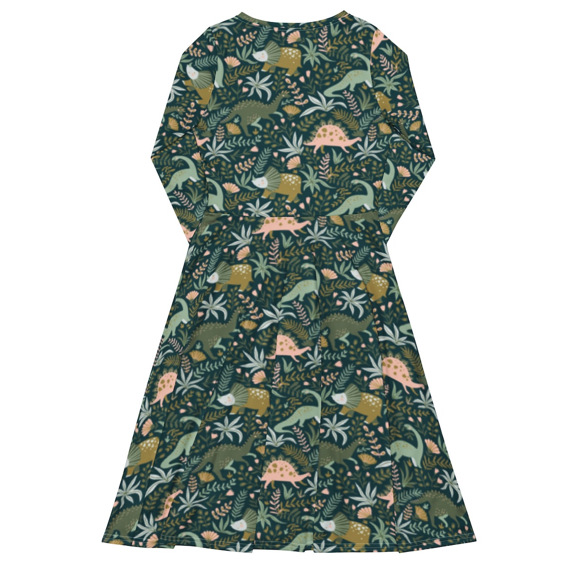 White Dinosaur Faux Button Down Dress