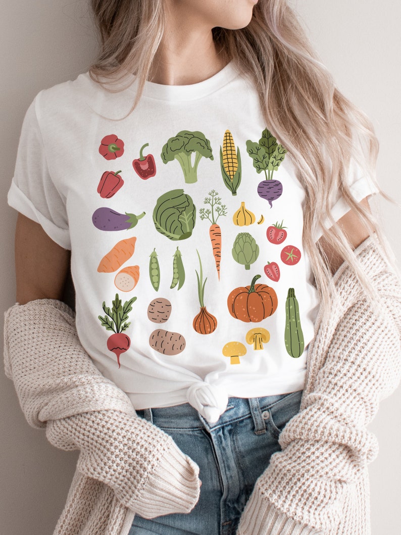 Vegetable Print Shirt Vegetarian Tshirt Vegan T Shirt Gardening Tee Plant Lover Gift Cottagecore Clothing Cottage Core Clothes Veggie Beet 