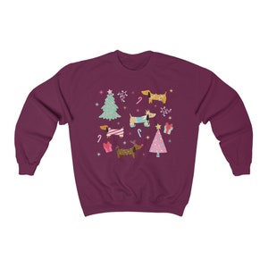 Dachshund Christmas Sweatshirt Holiday Wiener Dog Sweater Weiner Dog Gift Weenie Dog Gifts Sausage Dog Clothes Doxie Crewneck image 6