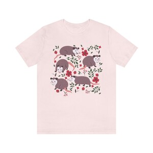 Possum Print Shirt Opossum Shirt Kawaii Possum Gift Possum Gifts Cottagecore Clothing Cottage Core Clothes Strawberry Shirt Wild Animal image 9