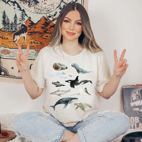 Marine Life Shirt Marine Biology Tshirt Marine Animal Gift Whale Shirt Ocean Conservation Shirt Manatee T Shirt Sea Turtle Penguin Tee