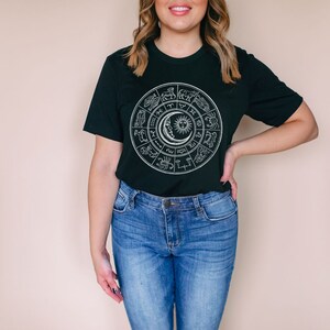 Astrology Shirt Zodiac Sun and Moon Shirt Celestial Top Horoscope Shirts Light Academia Dark Academia Clothing Indie Tee Aesthetic Clothing image 2