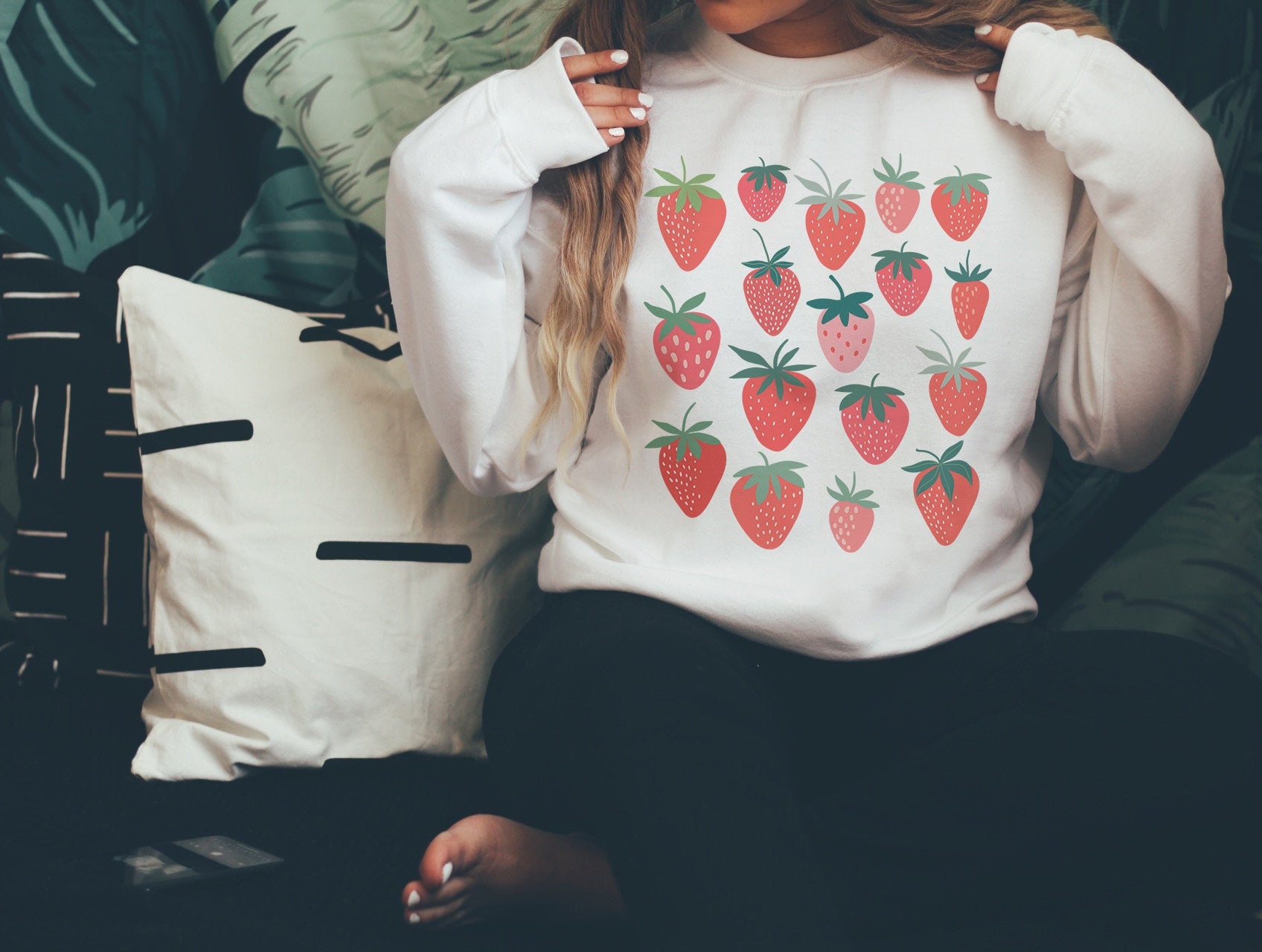 Strawberry Sweatshirt Cottagecore Clothes Botanical Shirt Strawberry ...