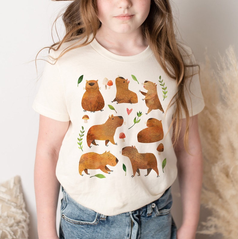 Youth Capybara Shirt Kids Capybara Gift Capybara Lover Gift Capybara Shirts Capybara Tshirt Capybara Gifts Capybara Tee Capybara T Shirt Natural