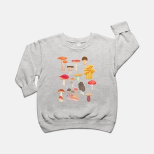 Toddler Mushroom Sweatshirt Kids Crewneck Boys Sweatshirt Girls Sweatshirt Cottagecore Clothing for Kids Mushroom Apparel Cute Sweatshirt image 7