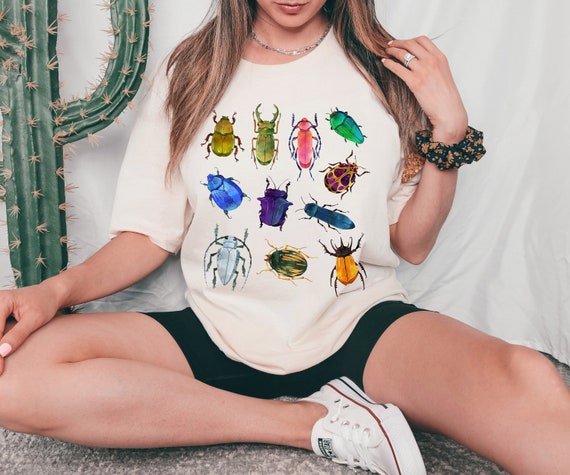 Cute Beetle Shirt Insect Shirt Bug Shirt Cottagecore Clothing Cottage Core Clothes Goblincore Tshirt Biology Tee Nature Aesthetic T Shirt
