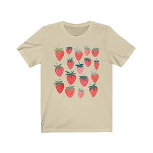 Strawberry Shirt Strawberry Clothes Strawberry Top Garden Shirt Aesthetic Clothing Cottagecore Clothes Botanical Shirt Strawberry Print image 8