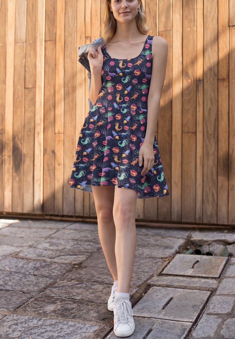 Frosted Dino Cookie - Dinosaur Skater Dress