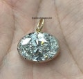 East To West Oval Cut Moissanite Pendant, 3 CT Diamond Solitaire Pendant, 14k Two Tone Gold Stunning Pendant, Anniversary Gift, Only Pendant product logo