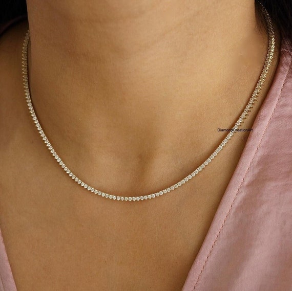 Single row diamond on sale necklace