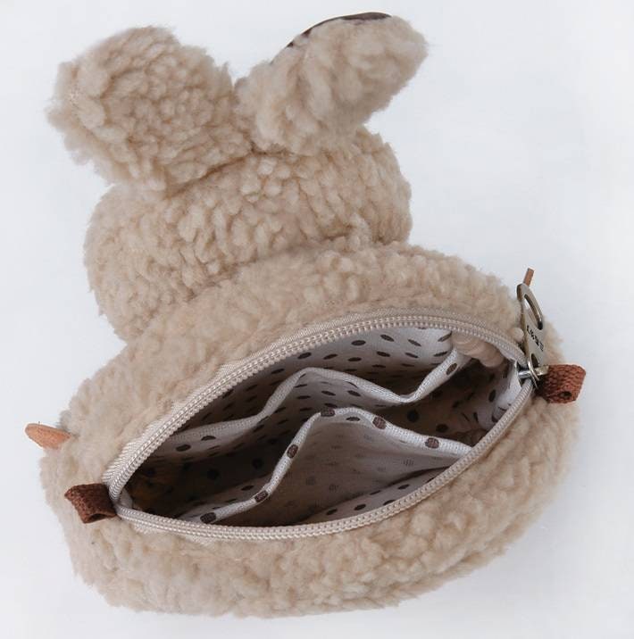 Fluffy Bunny Purse/Kawaii Rabbit Crossbody Bag/Cute Cool Funny Handbag for Women Girls Kids/ Birthday Holiday Girls Gifts