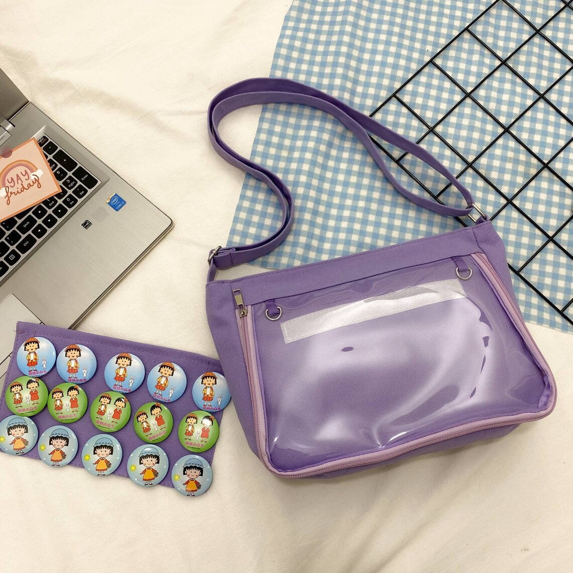 Ita Bag Crossbody Canvas Pins PurseClear Window Itabag with Etsy