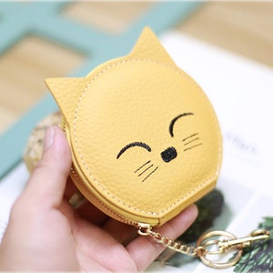 Cat Face Coin Pouch|Earphone Bag With Chain Buckle|Cute Lipstick Pouch|Cat Bag For coins|Kawaii Gift For Women Girls