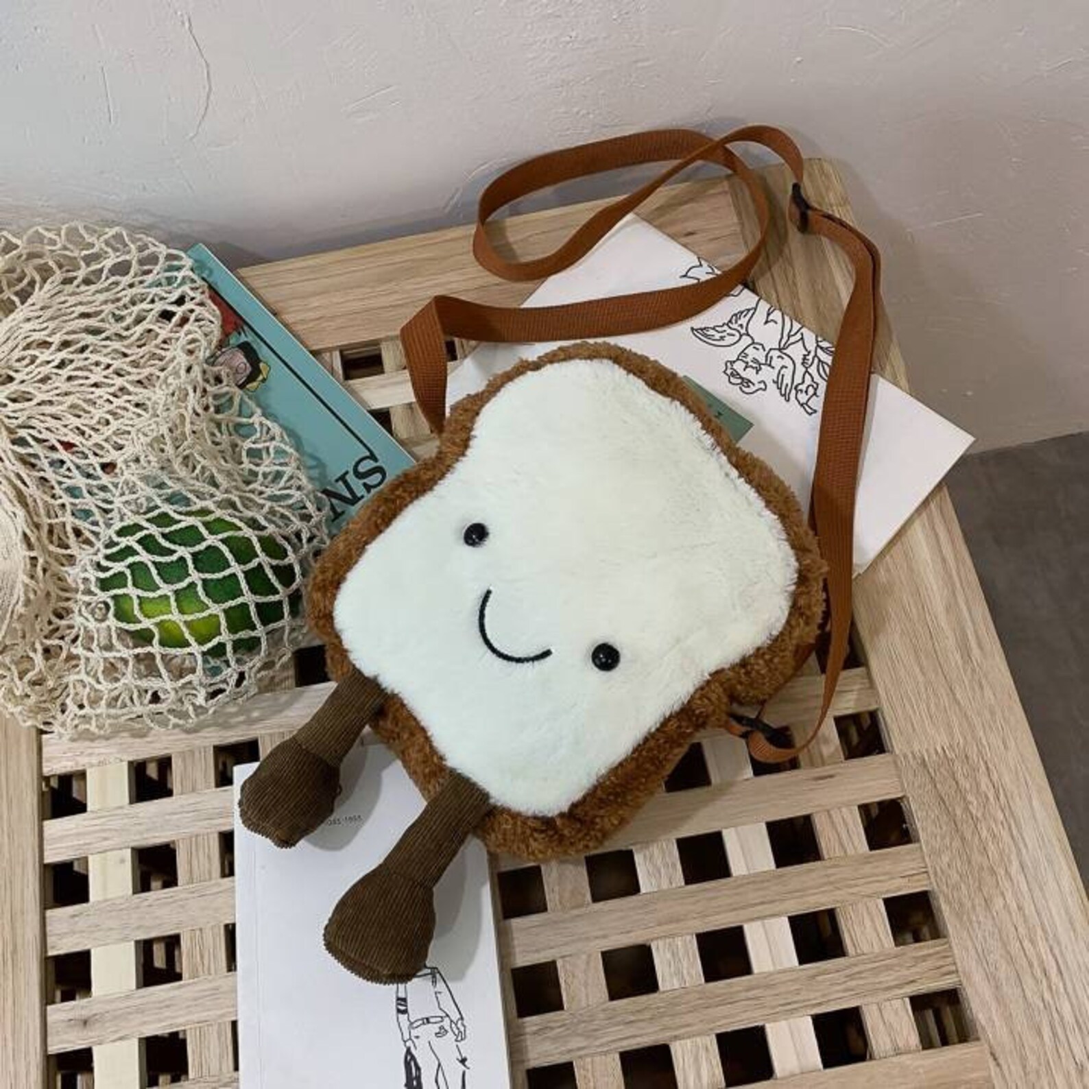 Faux Fur Toast Handbag/kawaii Crossbody Bag/cute Cool Funny - Etsy