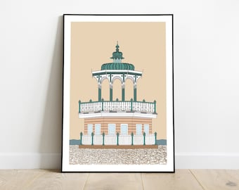 Brighton Bandstand Art Print, UK Travel Poster