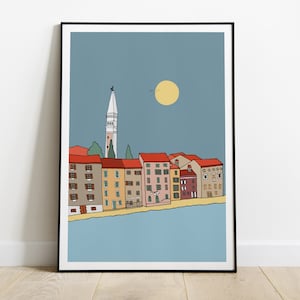 Croatia Rovinj old town poster
