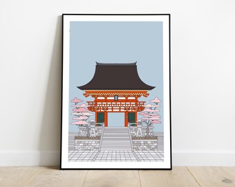 Japanese temple Kyoto print