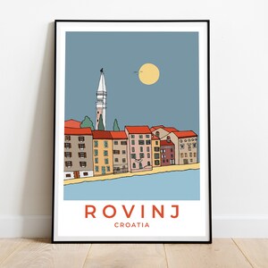 Croatia Rovinj old town poster