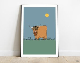 Scotland Highlands Cow print