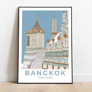 Wat Arun Bangkok Print: Thailand Temple Poster