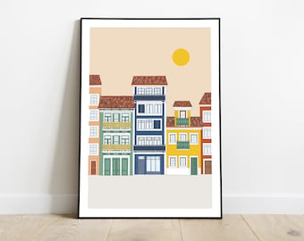 Lisbon houses wall art