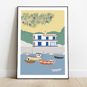Poster di Corfù, stampa della Grecia, souvenir greco, decorazioni di Corfù, regalo di Corfù, ricordo di viaggio