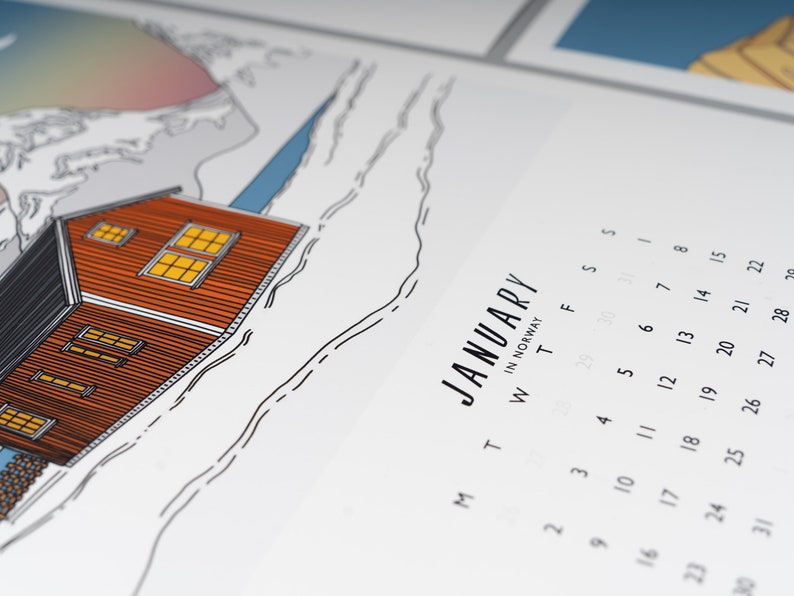 2023 Wall Calendar Modern Calendar Art Calendar Illustrated - Etsy