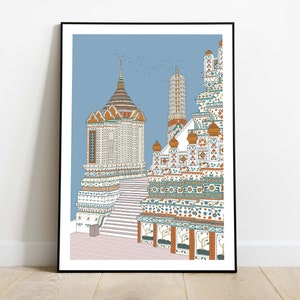 Wat Arun Bangkok Print: Thailand Temple Poster
